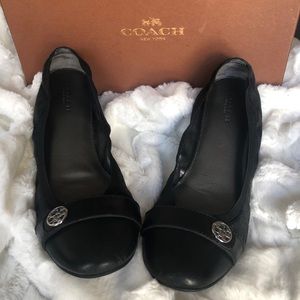 COACH Chelsey Black Flats Sz 9M